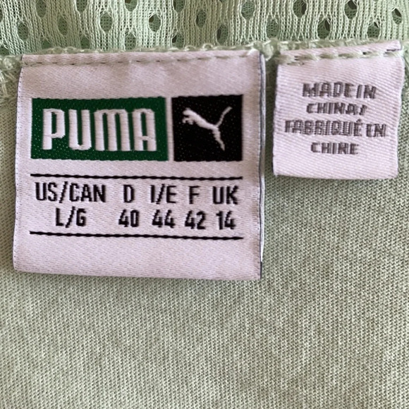 PUMA Extreme Off Shoulder Mesh Mint Ruffle Top  L - Picture 6 of 9